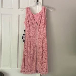 Adriana Papell spring cocktail dress light pink